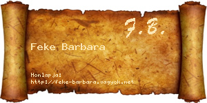 Feke Barbara névjegykártya