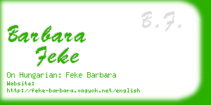 barbara feke business card